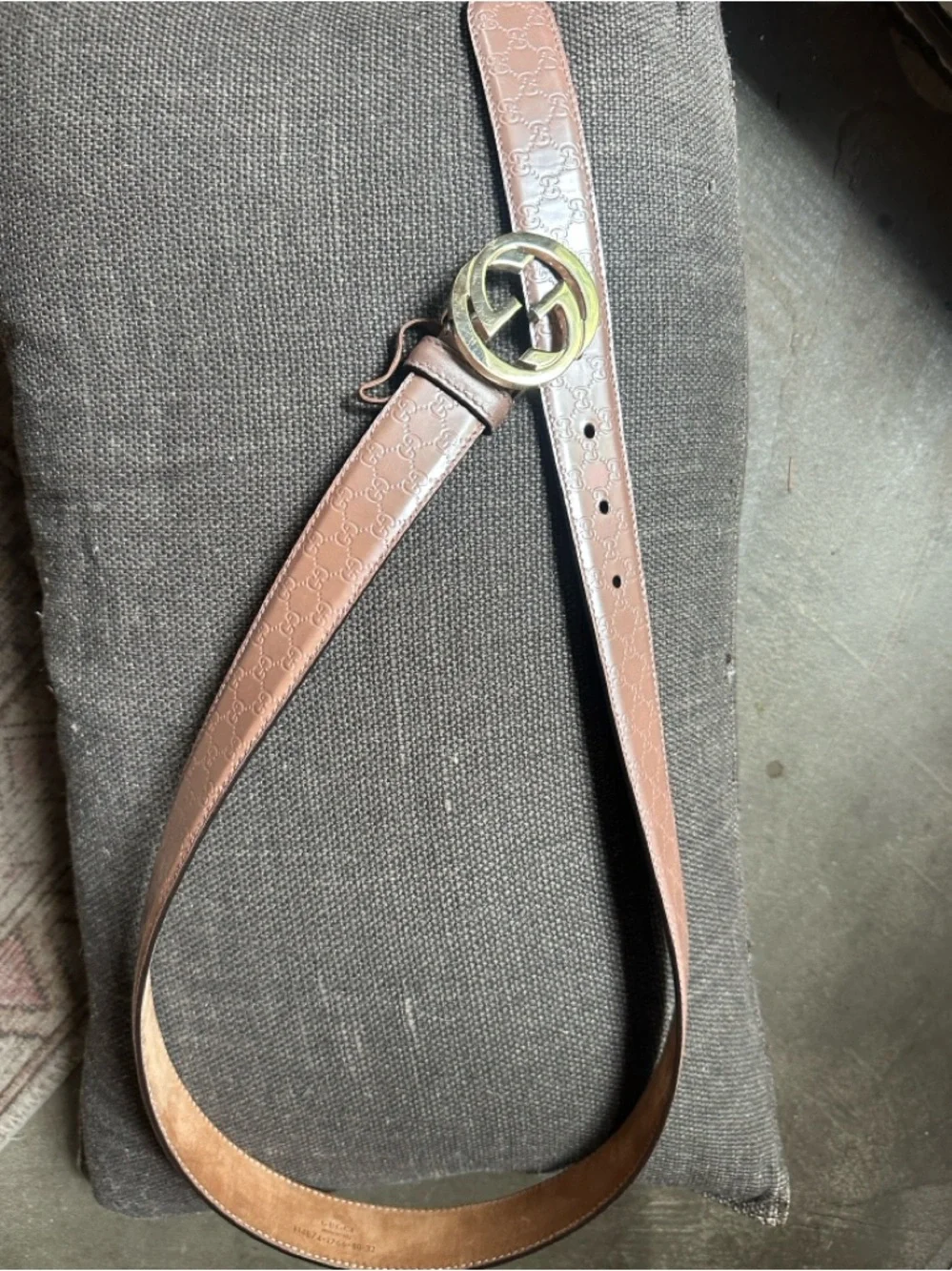 Gucci Pink Guccissima leather Interlocking GG Belt
